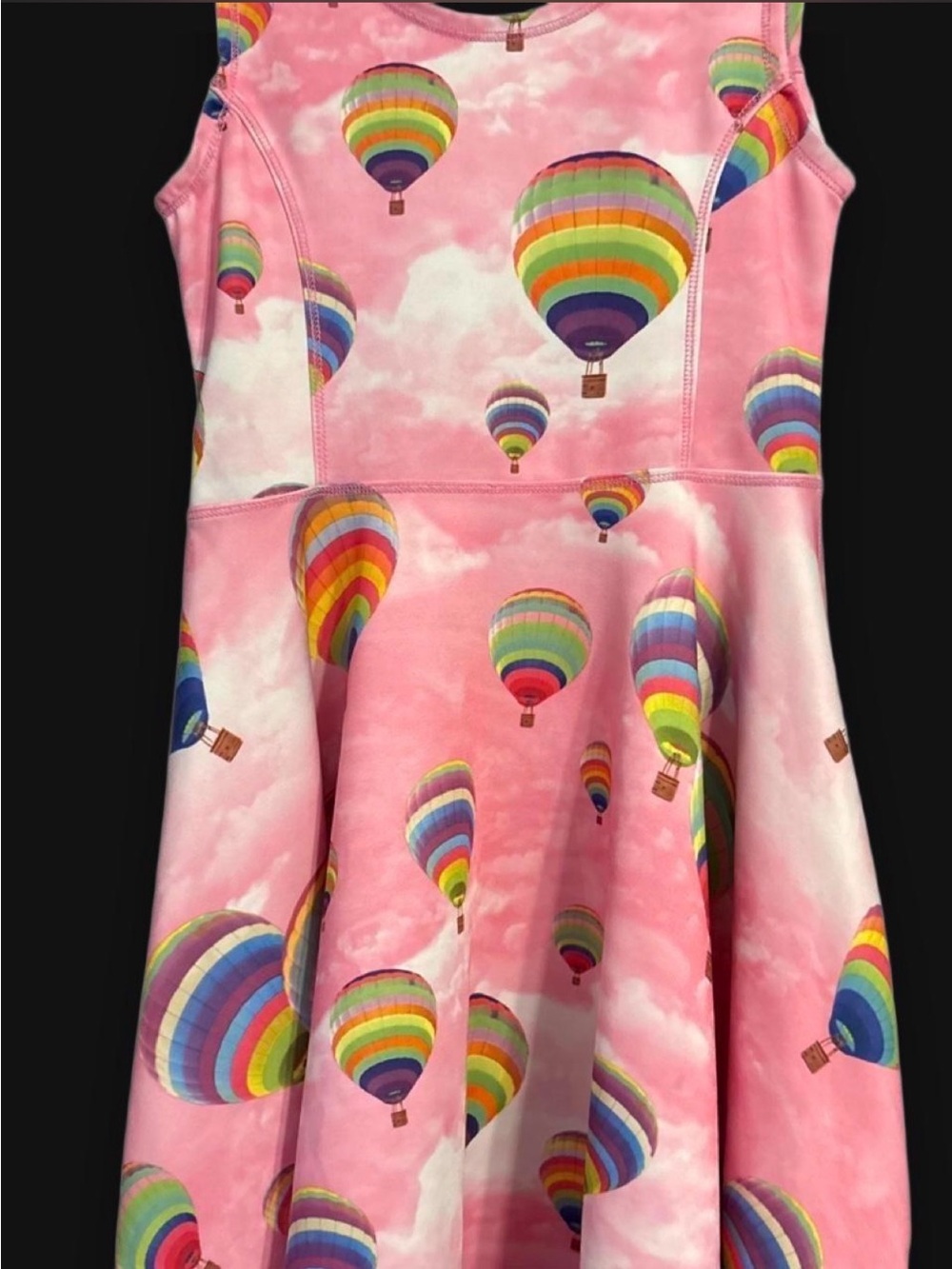 Place Pink Hot Air Balloon Print Skater Dress girls size large (10/12)